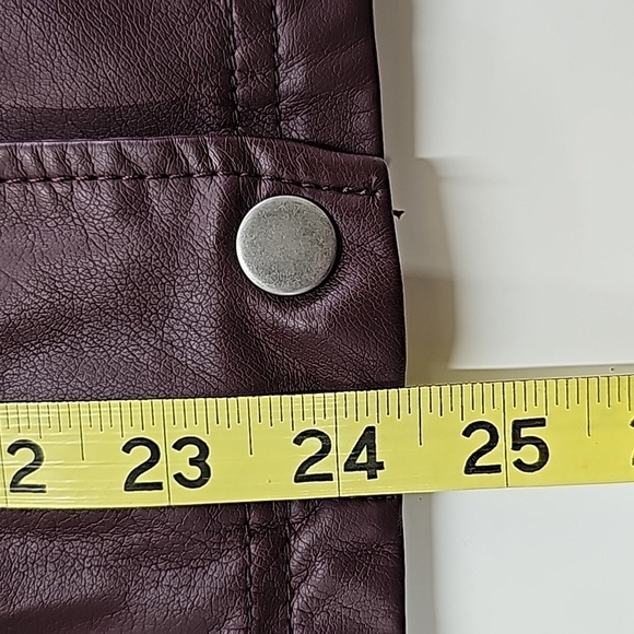 RD Style Merlot color Vegan Leather Zip Up Jacket Women’s Size Large - Picture 12 of 12